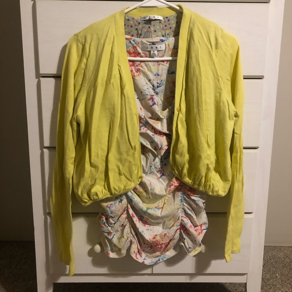 Cabi cardigan and camisole